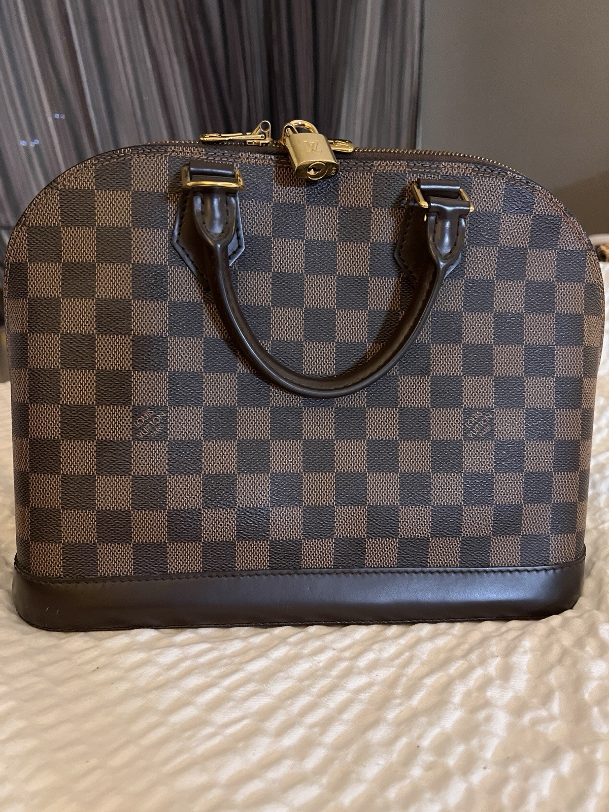 Authentic Louis Vuitton Damier Ebene Alma PM Brown