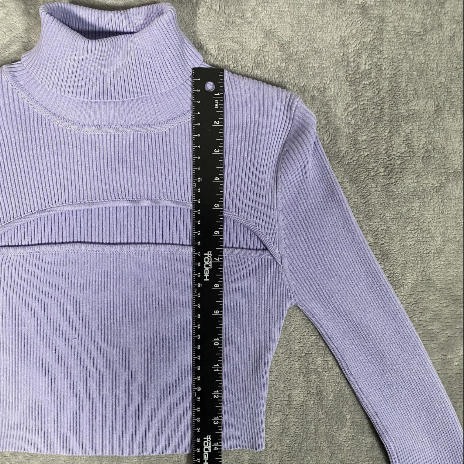 Fashion Nova Just A Little Sweater Womens M Lavender Turtleneck Bell Sleeves NWT