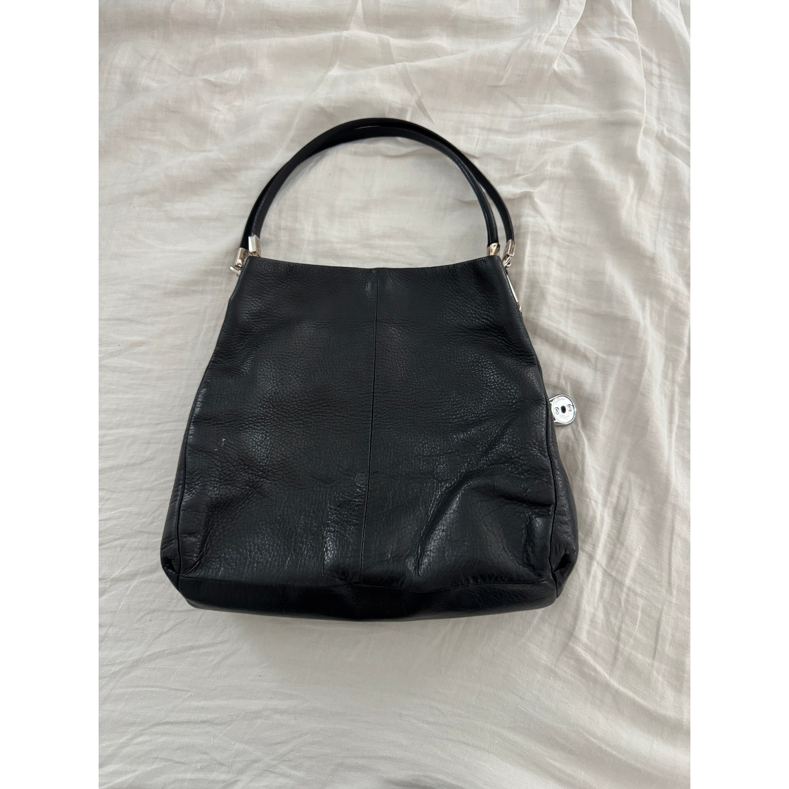 Coach Madison Phoebe Black Pebbled Leather Shoulder Hobo Bag