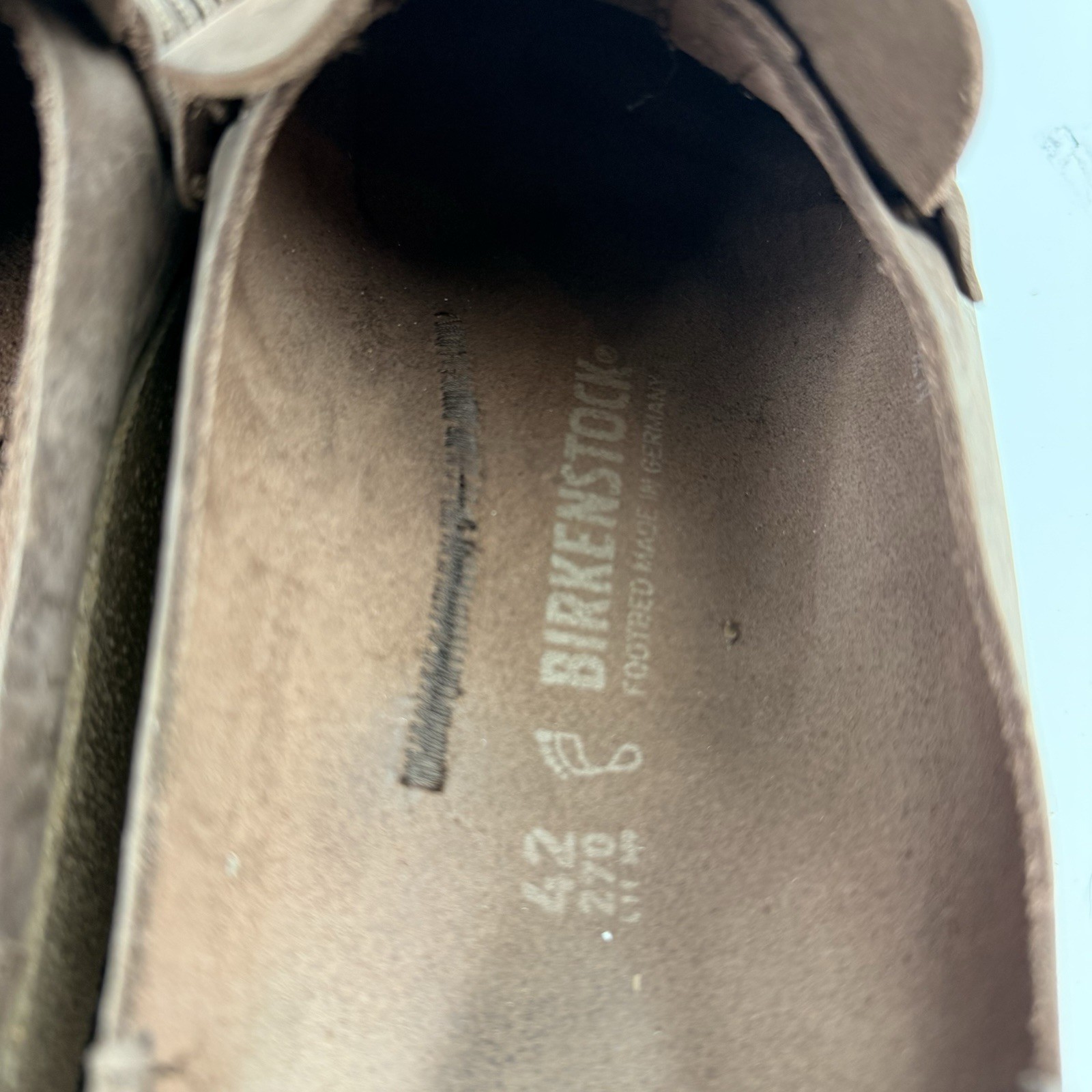 Birkenstock Naples Loafers Mules Brown Leather Clogs Mens 9 Size 42 Regular Wide