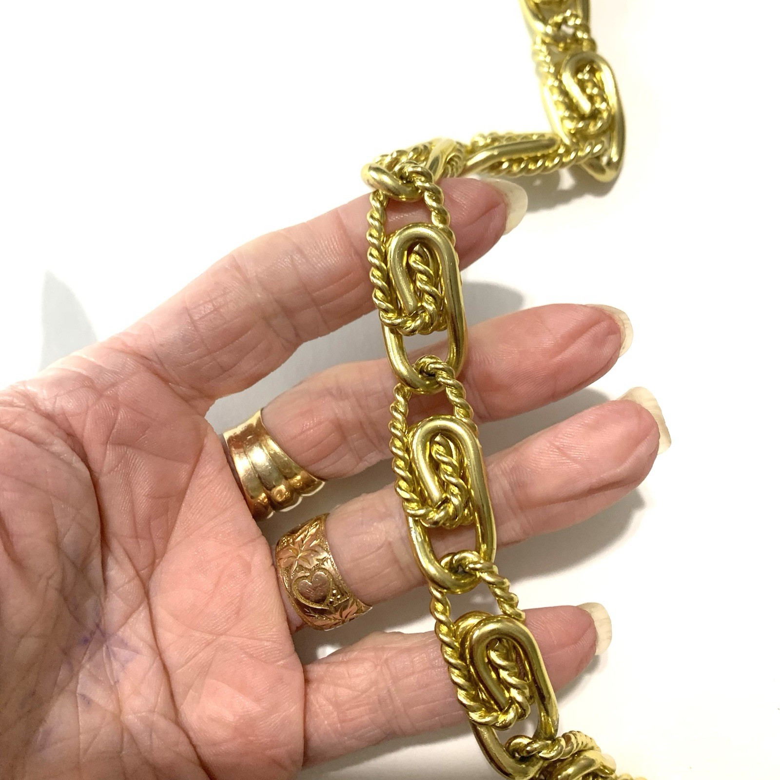 Vtg Gold Tone Clip-On Replacement Bag CHAIN Shoulder Strap Handle Chunky S Link
