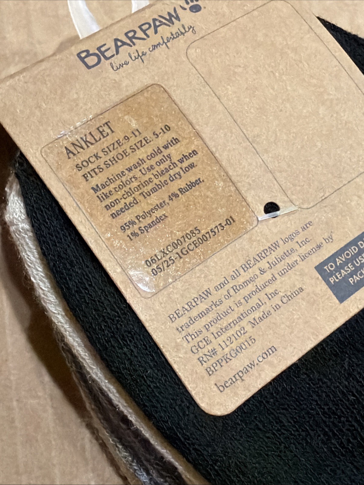 BEARPAW Super Soft Ruffle Support Anklet Socks Beige/Grey/White/Black – 5 Pair