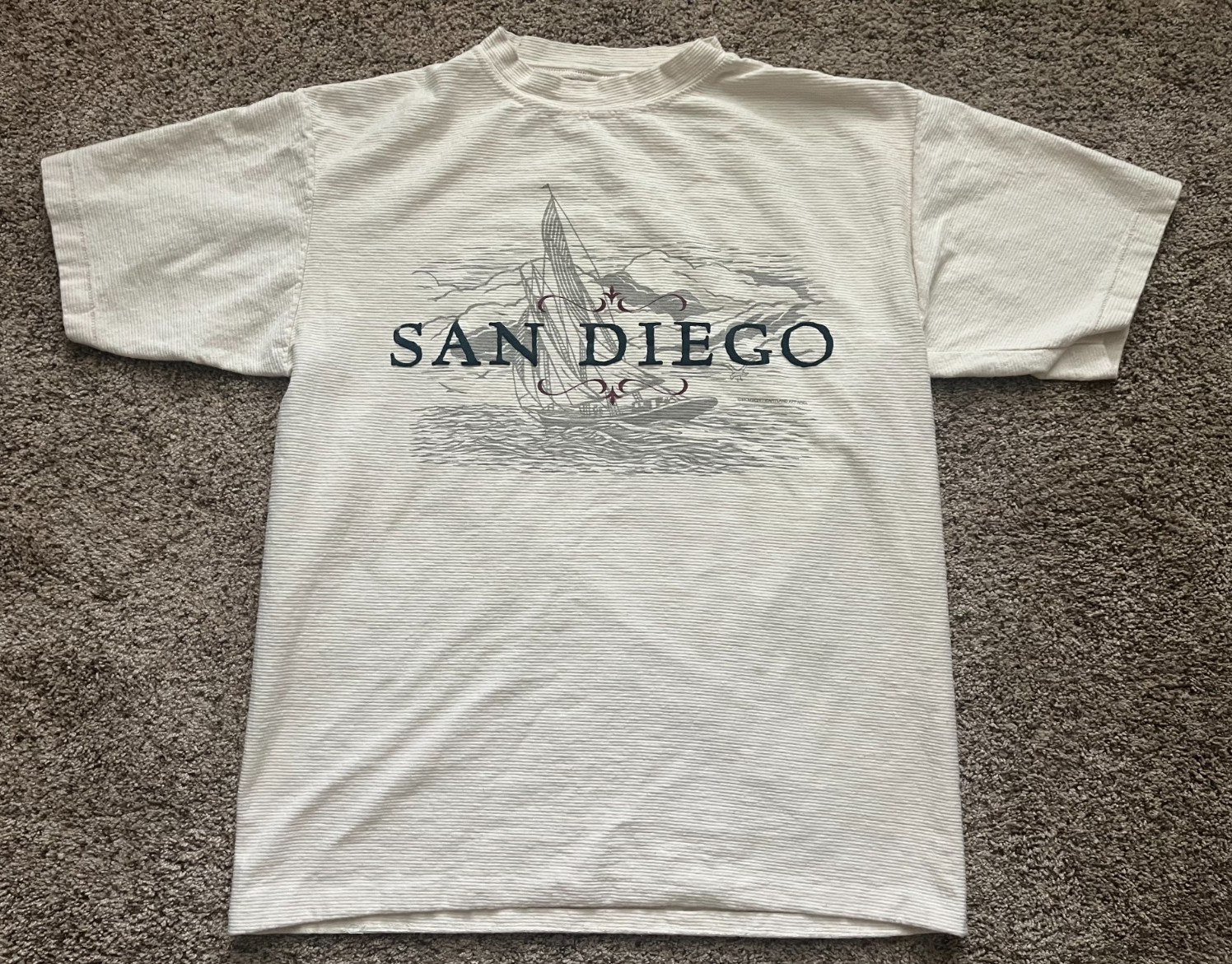 Vintage 1994 Cal Cru San Diego Off White Shirt Size L
