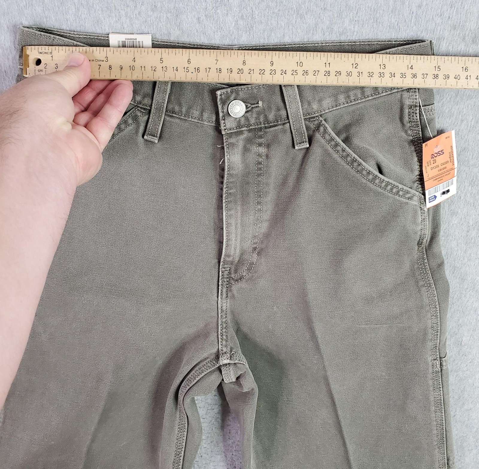 Levis 568 Stay Loose Carpenter Jeans FITS 29X30 tag sz 29×32 Gray Relaxed Canvas