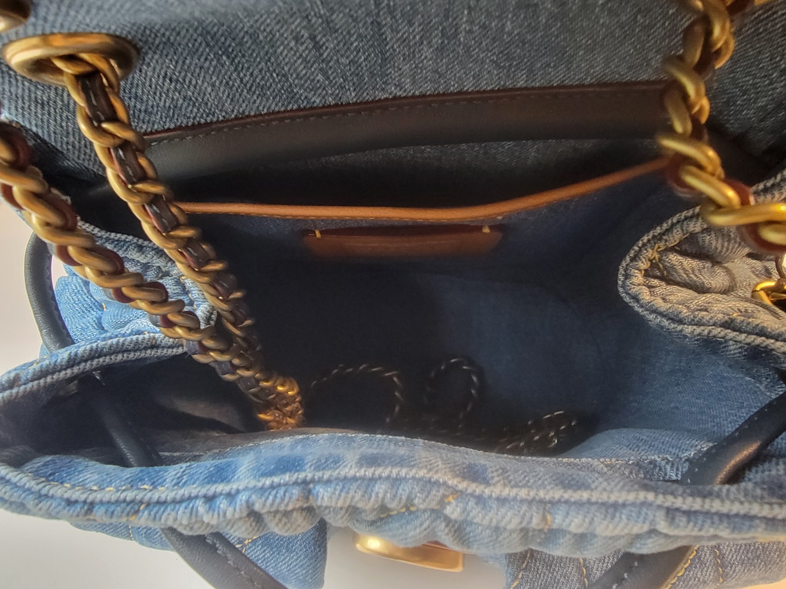 COACH NWT CZ747 Denim Tabby Backpack Quilting INDIGO Color Crossbody Handbag
