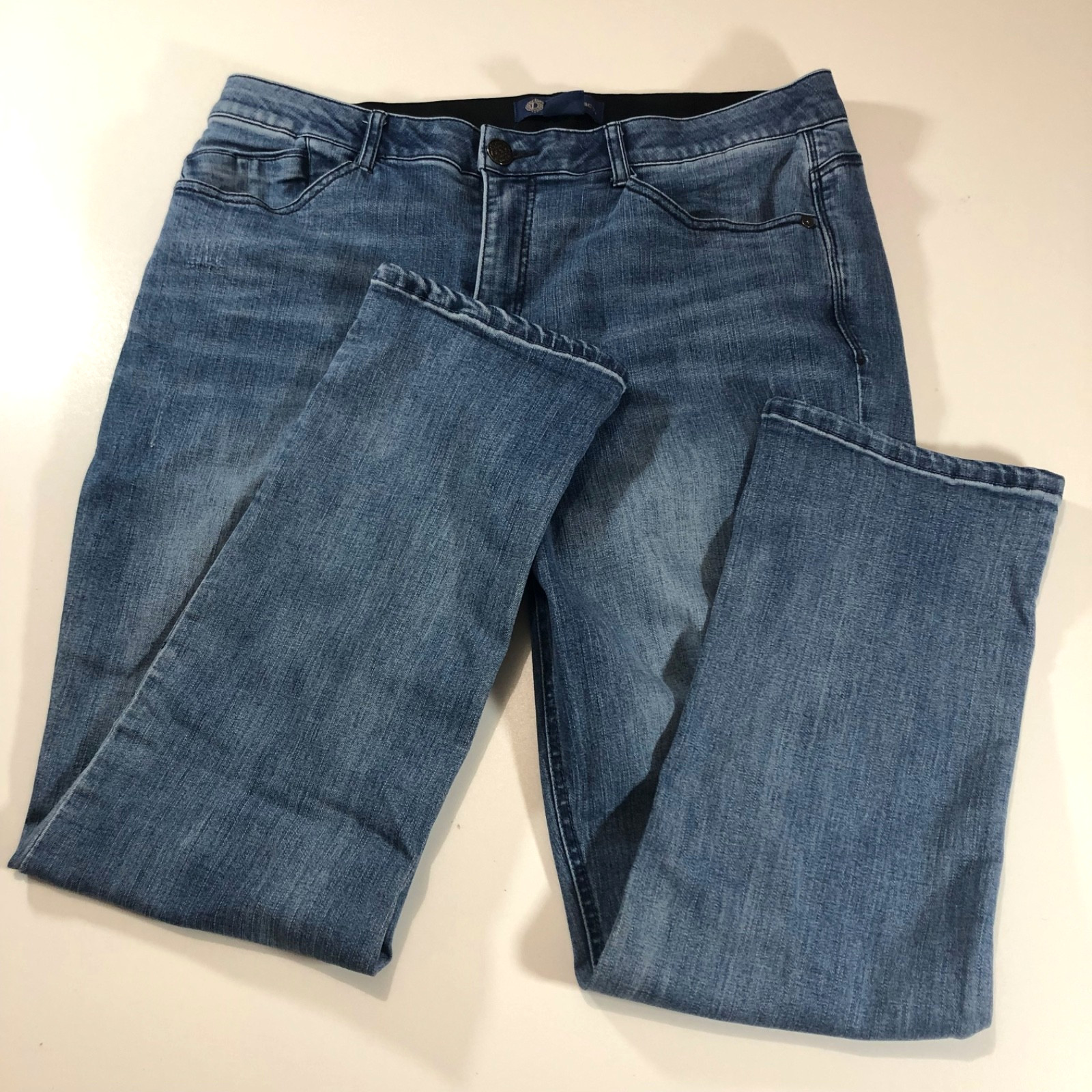 Democracy Ab Technology Womens Jeans Size 14 Blue Denim Mid Rise Stretch