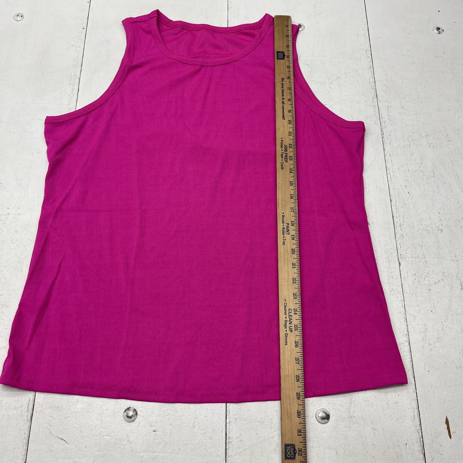 Pink Ribbed Knit Basic U-Neck Tank Top Women’s Size 5X-Large NEW