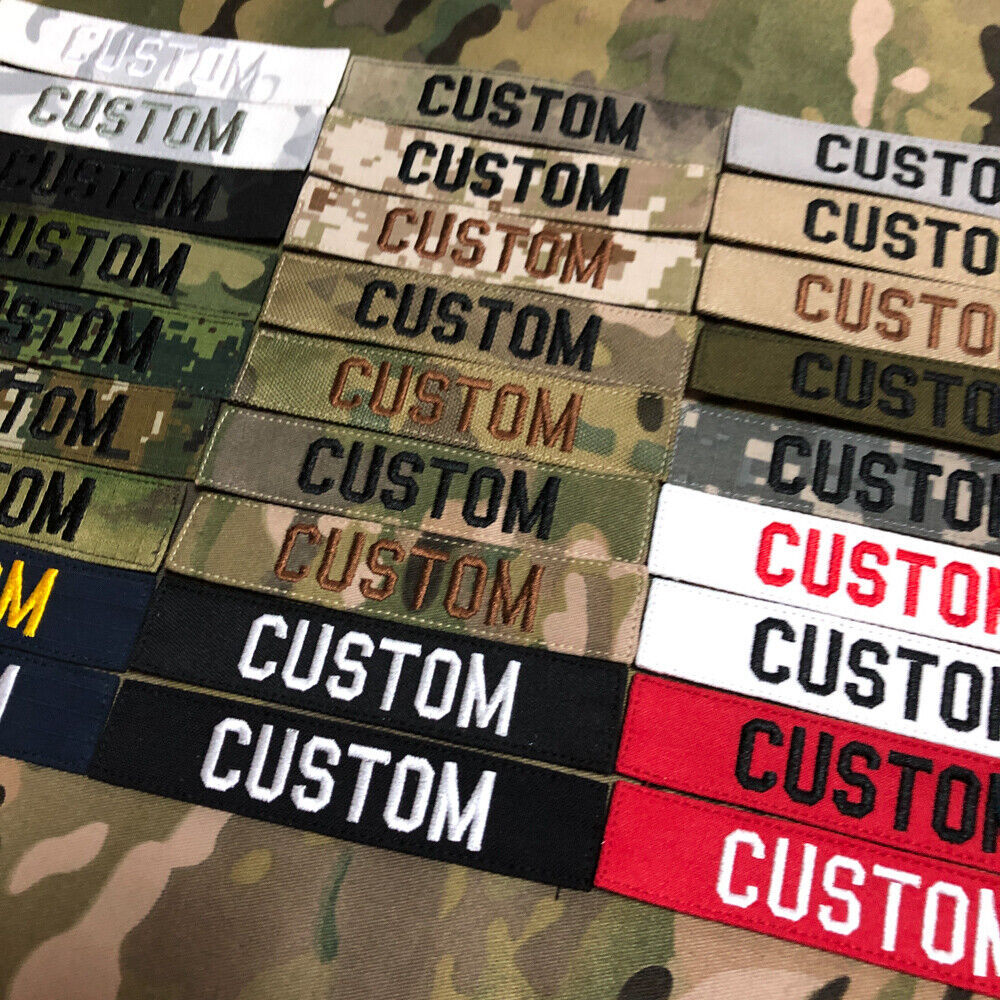 Custom Name Tape Embroidery Patch Brand Fold Tactics Military Hook and Loop