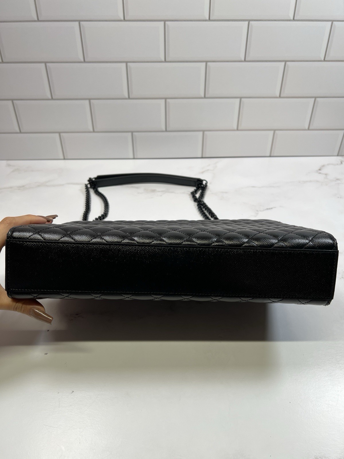 YSL Yves Saint Laurent Mix Matelasse Envelope Shoulder Bag Handbag Purse