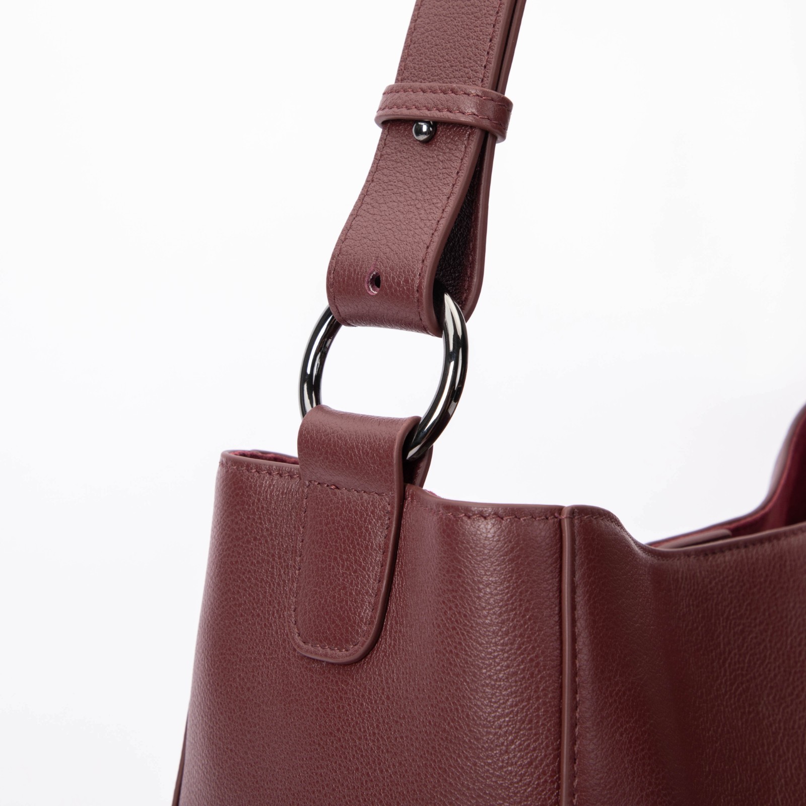 Women’s Leather Tote Bag Large Capacity Shoulder Purse – Wine Red