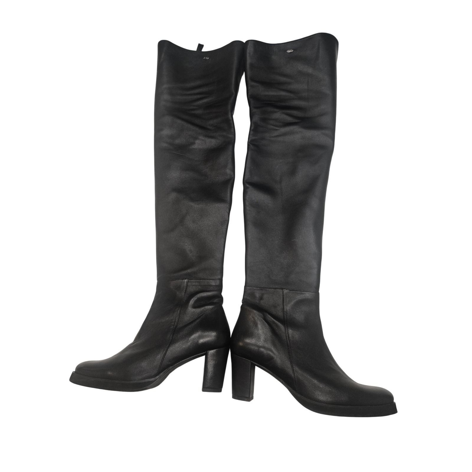 Fernando Berlin Frederique Bel 595 Over The Knee Black Leather Boots EU 39