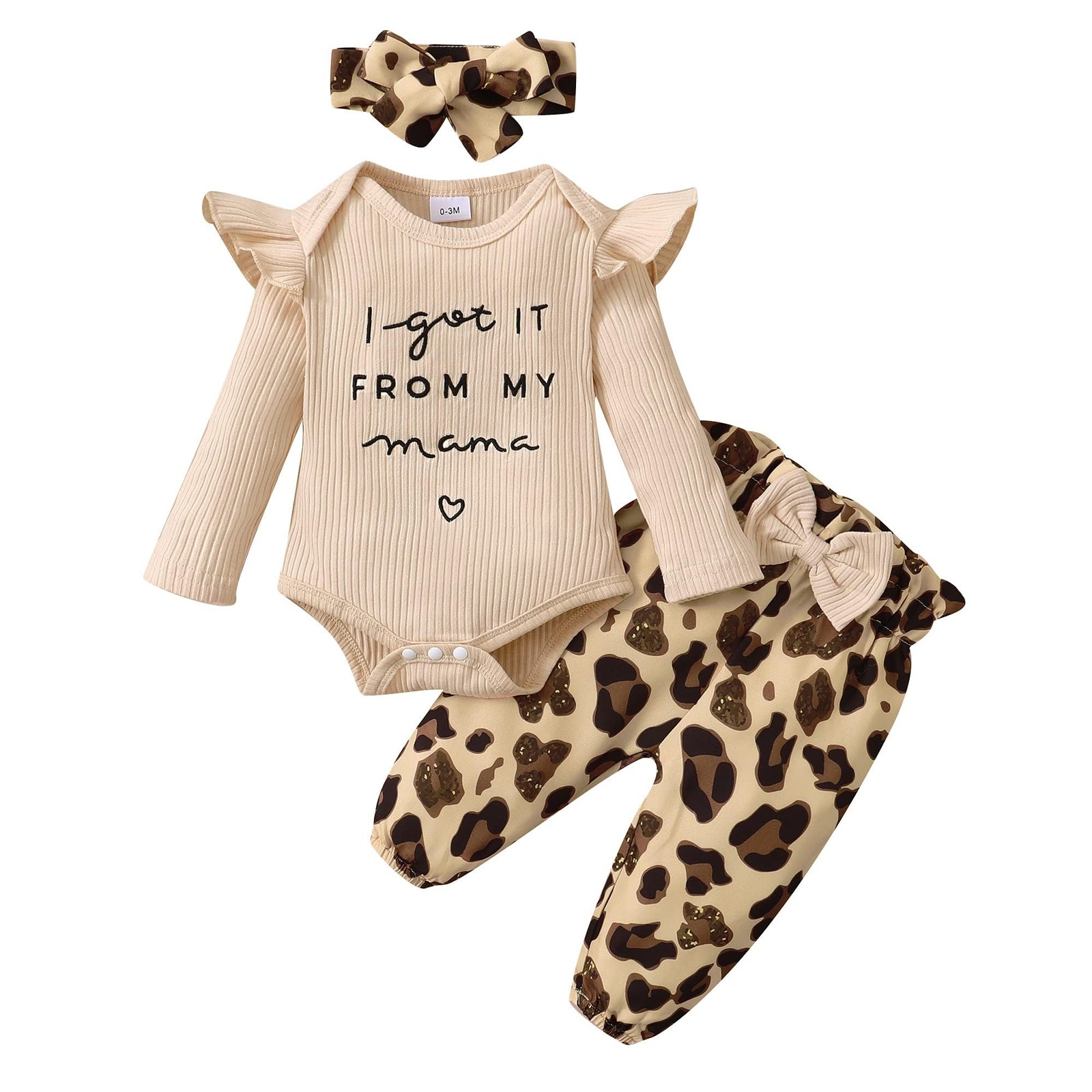Baby Girl Infant Romper Outfits Sleeve Top Pant Set for Girls 0-3 Months