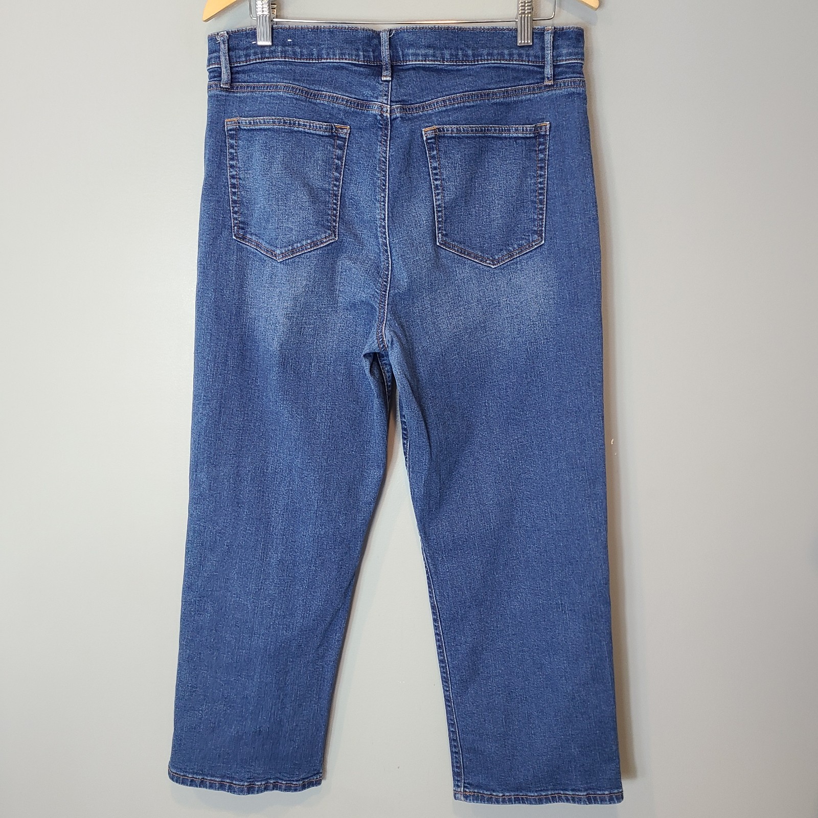 Loft Women Jeans 32/14 Blue Denim Stretch High Rise Straight Leg Casual Blue