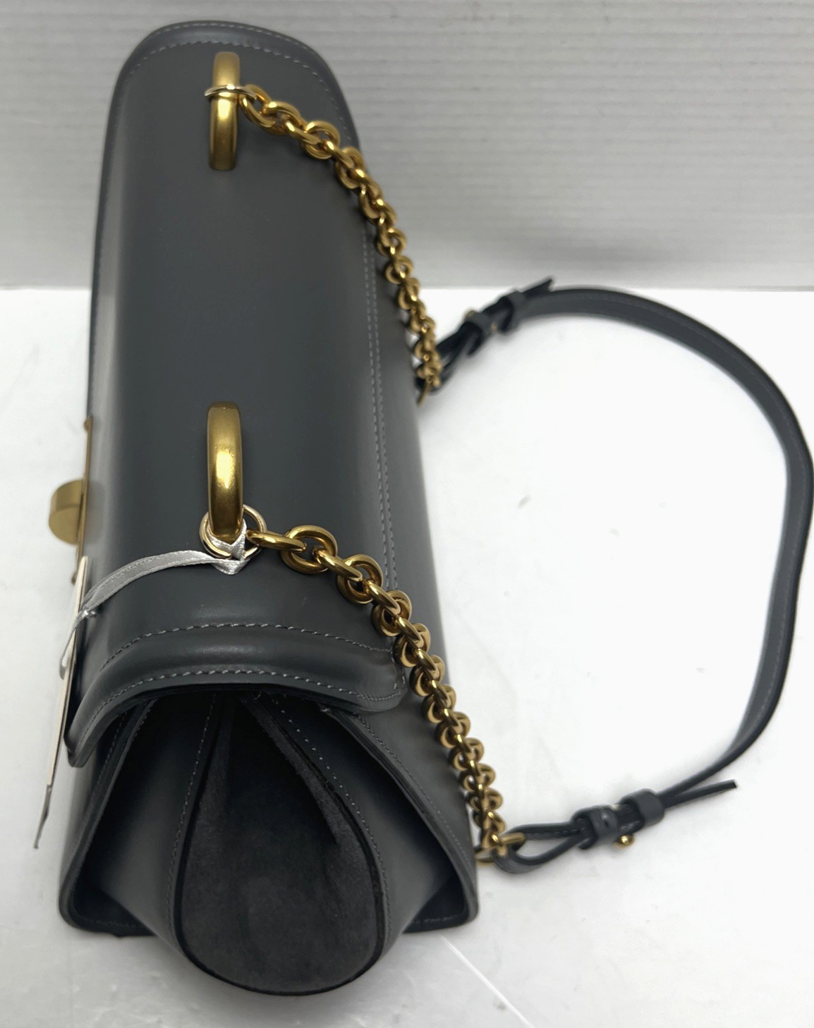 WOMEN MIRIADE ASTER GRIGIO GRAY LEATHER SHOULDER BAG – MADE IN ITALY
