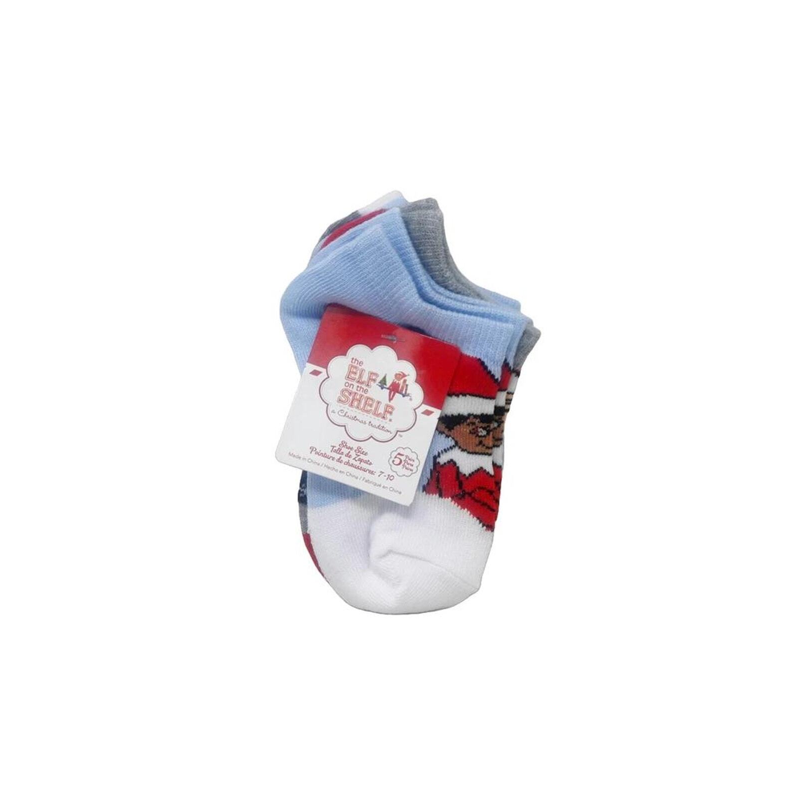 5 Pack Elf On The Shelf Snow Days No Show Socks Size 4-6 Shoe Size 7-10 2 Count