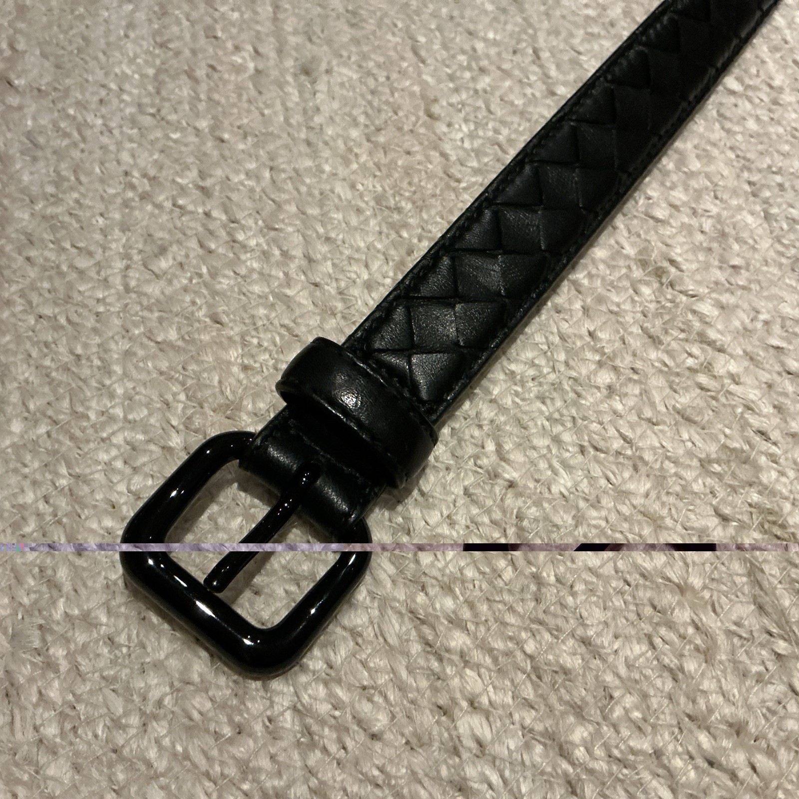 Bottega Veneta Intrecciato Nappa Leather Black Belt