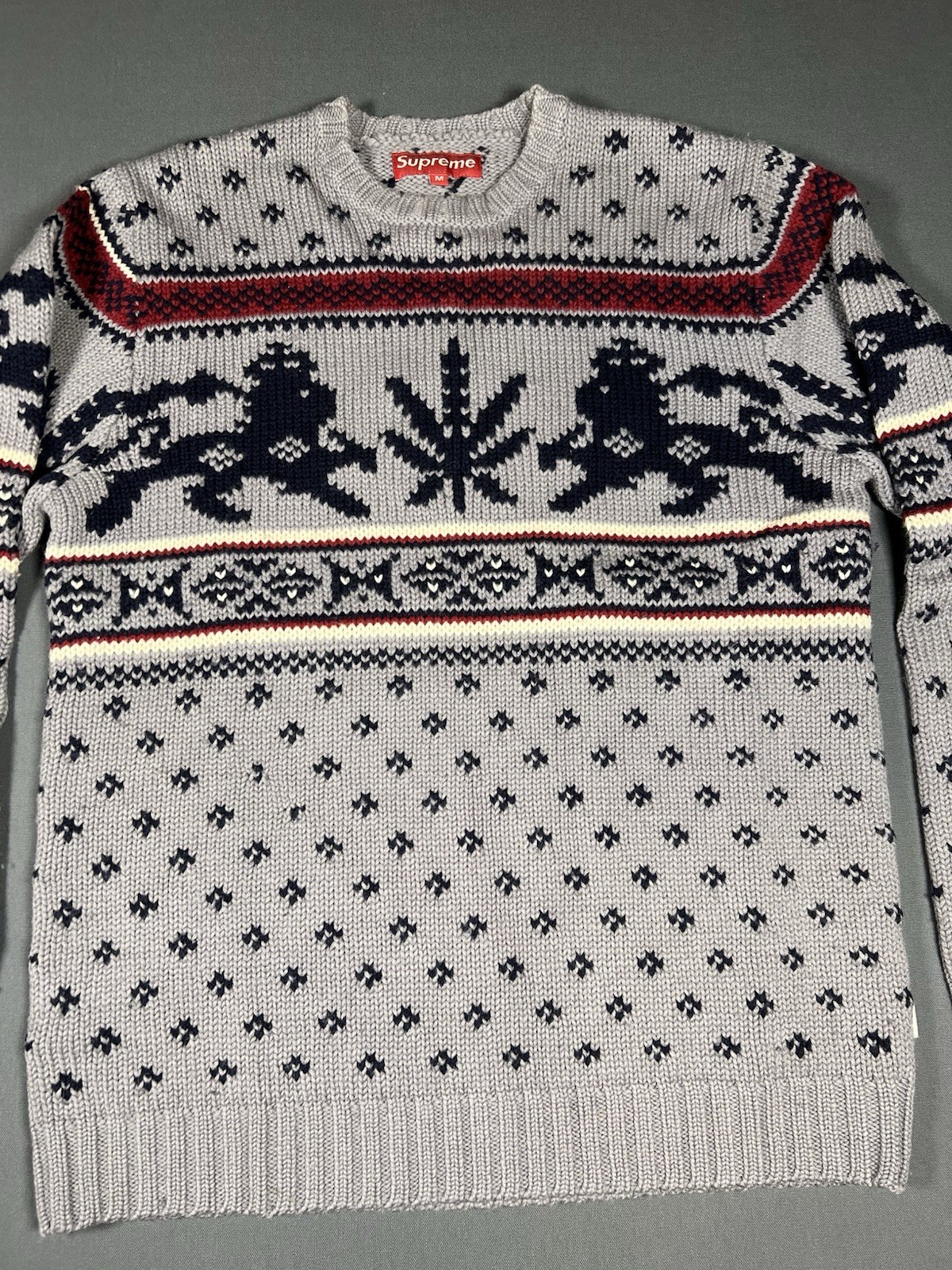 Supreme Lion Of Judah Sweater FW 2007 sz M Vintage FW07 Rare Box Logo