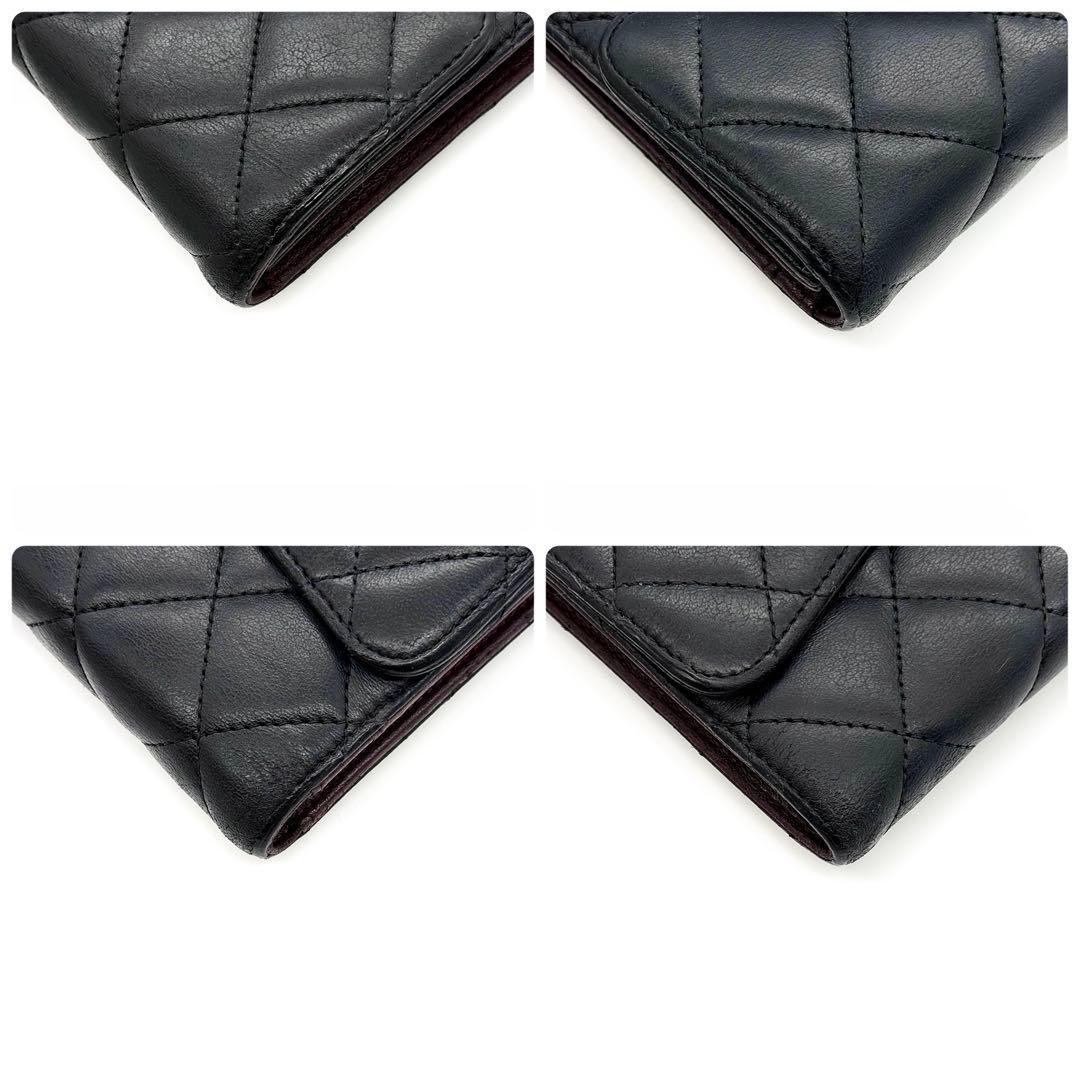 Top Quality CHANEL Matelass Lambskin Tri Fold Wallet Black