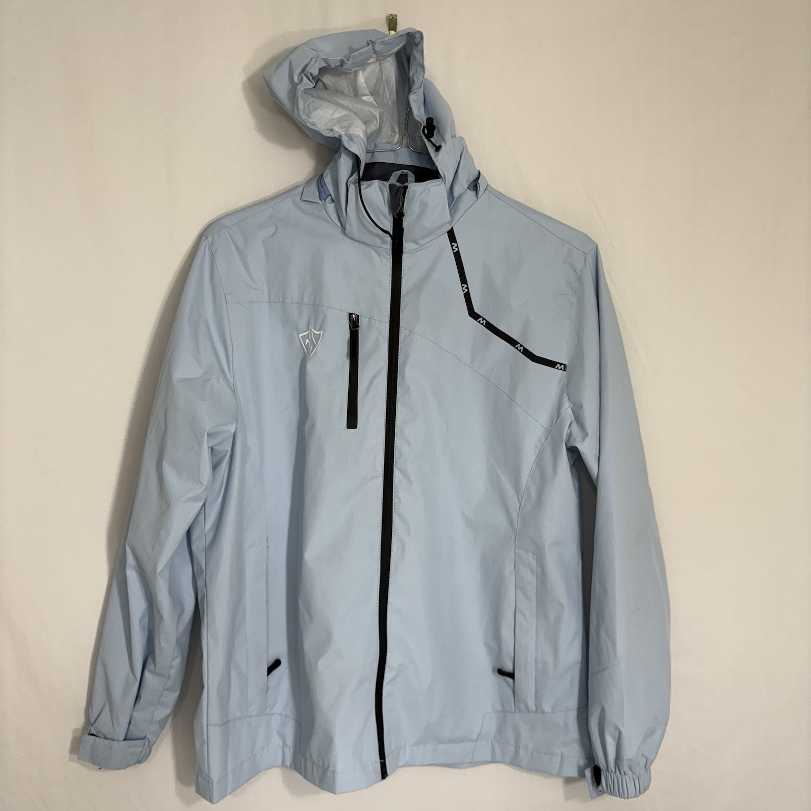 Giisam Women’s Waterproof Windproof Detachable Hood Lightweight Jacket Blue L