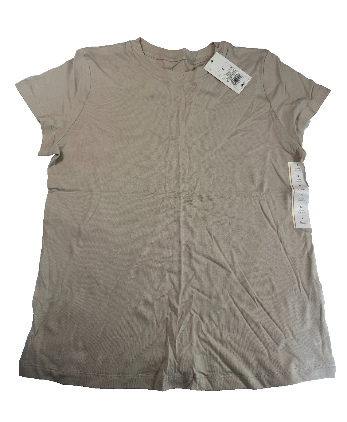 A New Day Womens Short Sleeve T-Shirt Size Medium Tan Pullover Basic