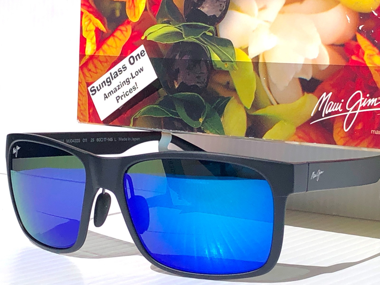 Maui Jim RED SANDS Matte Black POLARIZED Blue READERS +2.5 Sunglass B432-2M25
