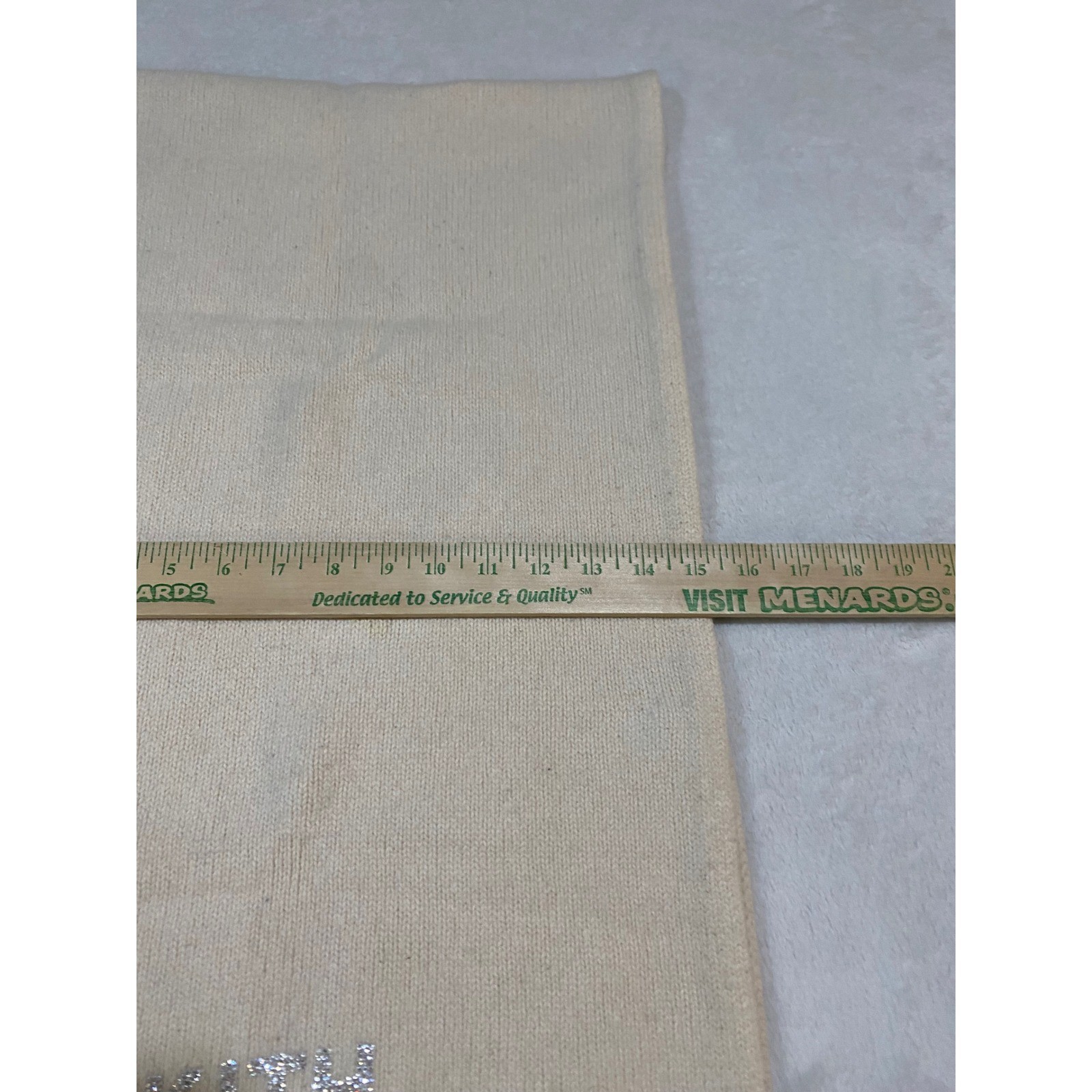 Kith Rhinestone Logo Scarf Cream Wool Cashmere Blend Knit Pointed Hem Unisex