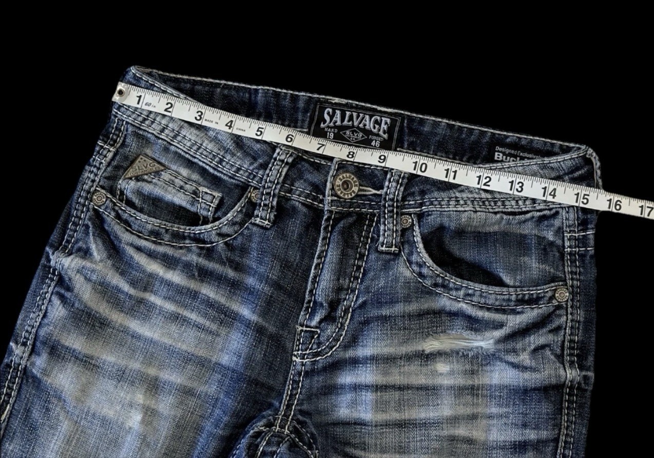 Salvage HAVOC Slim Straight Stretch Buckle Jeans ~ Men’s Size 28 x 32