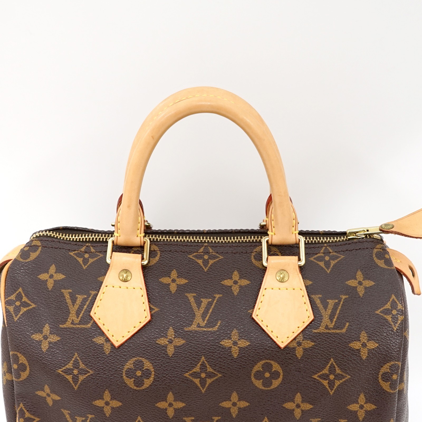 LOUIS VUITTON Speedy 25 Handbag Purse Monogram Canvas M41528 SP1068 w/Padlock