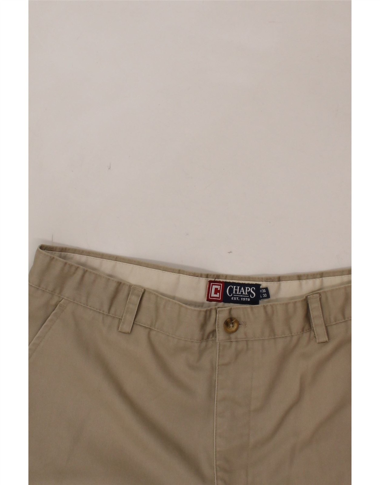 CHAPS Mens Tapered Chino Trousers W36 L30 Beige Cotton CD20