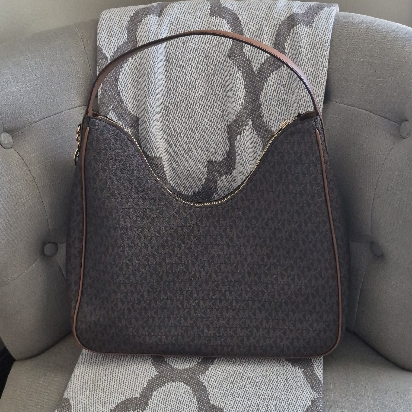 Michael Kors Nayla Medium Signature Logo Shoulder Bag