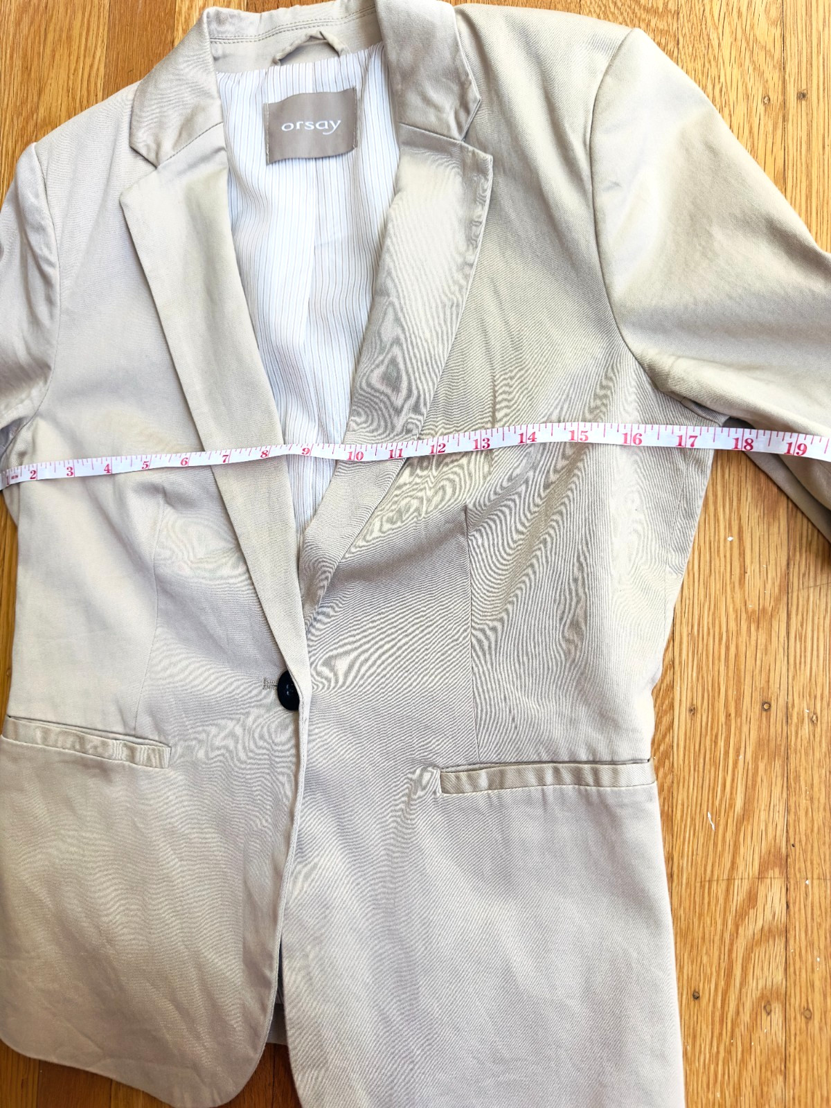 Orsay Beige One-Button Blazer Jacket Women’s Size EU 36 / US Small