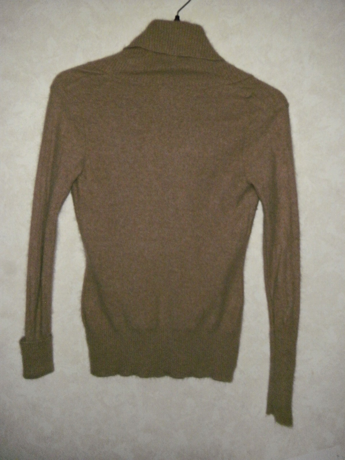 Aphorism Sweater Women L Tan Angora Rabbit Hair Wool Blend Shawl Long Sleeve