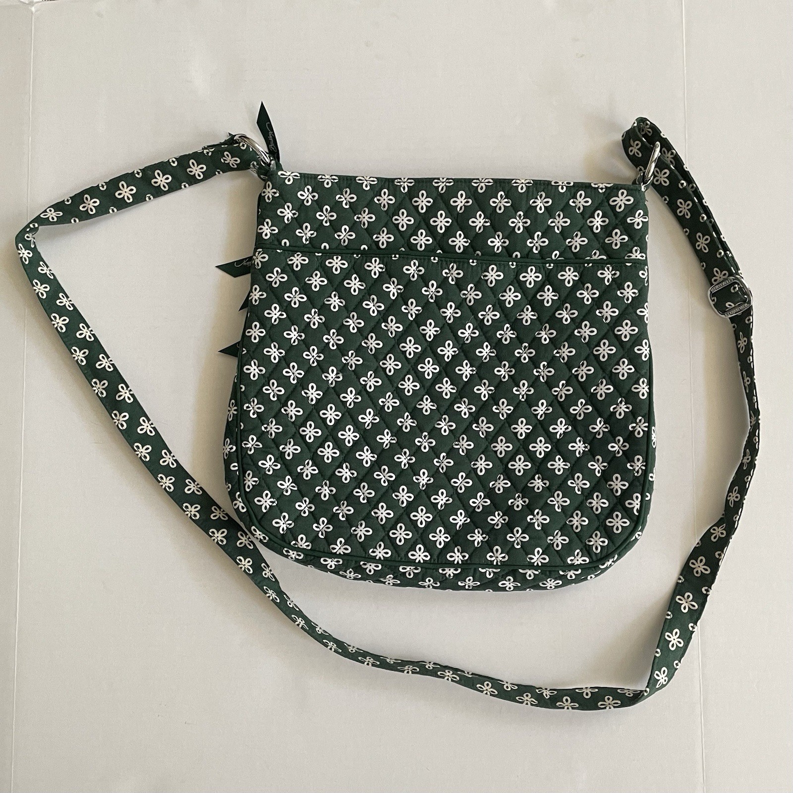 Vera Bradley Oregon Ducks Green White Floral Adjustable Strap Lined Pockets