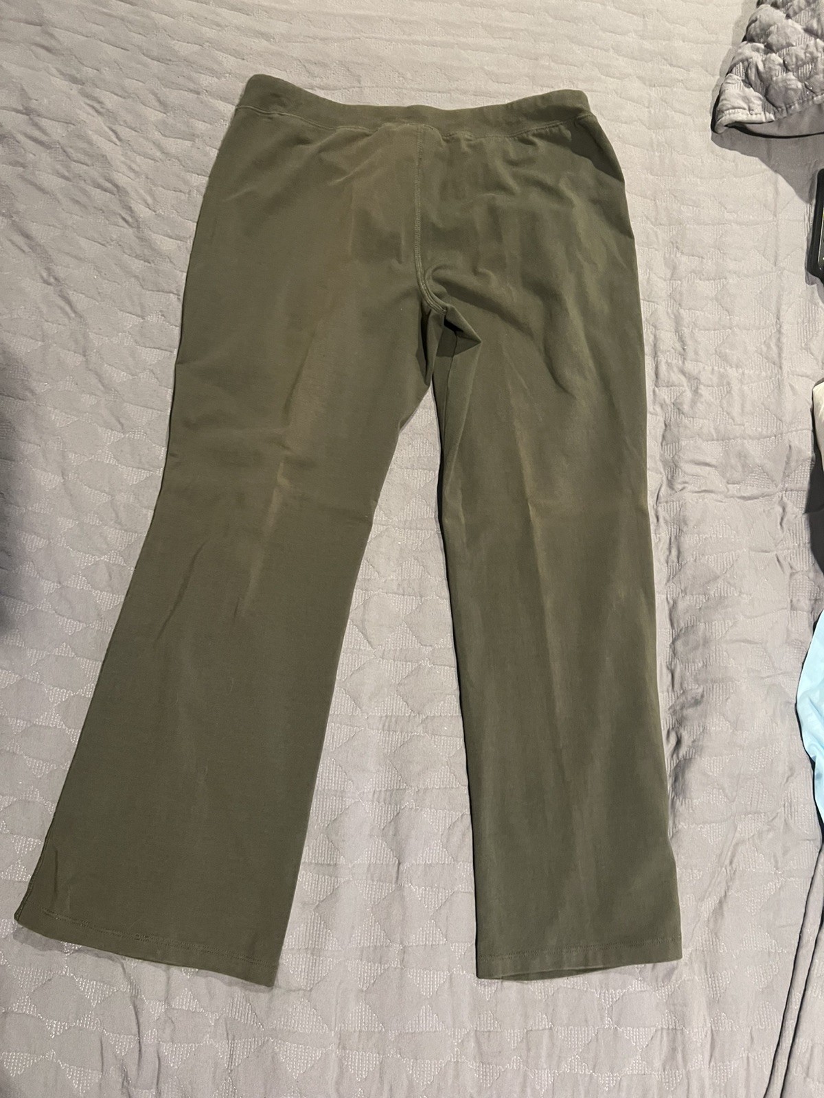 D&Co Denim & Company Active Pull On Casual Pants Stretch Green Sz. Large Petite