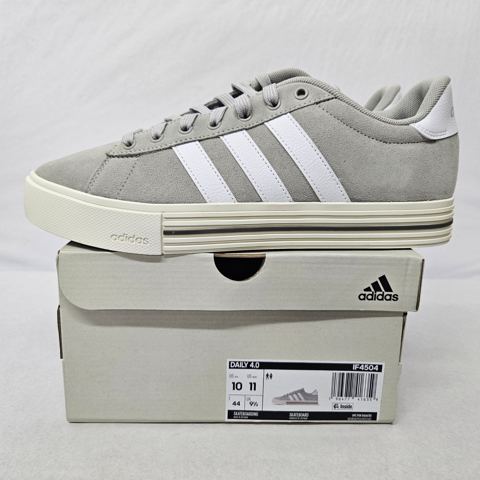 Adidas Daily 4.0 Skateboarding Shoes IF4504 Gray White Men’s Size 10