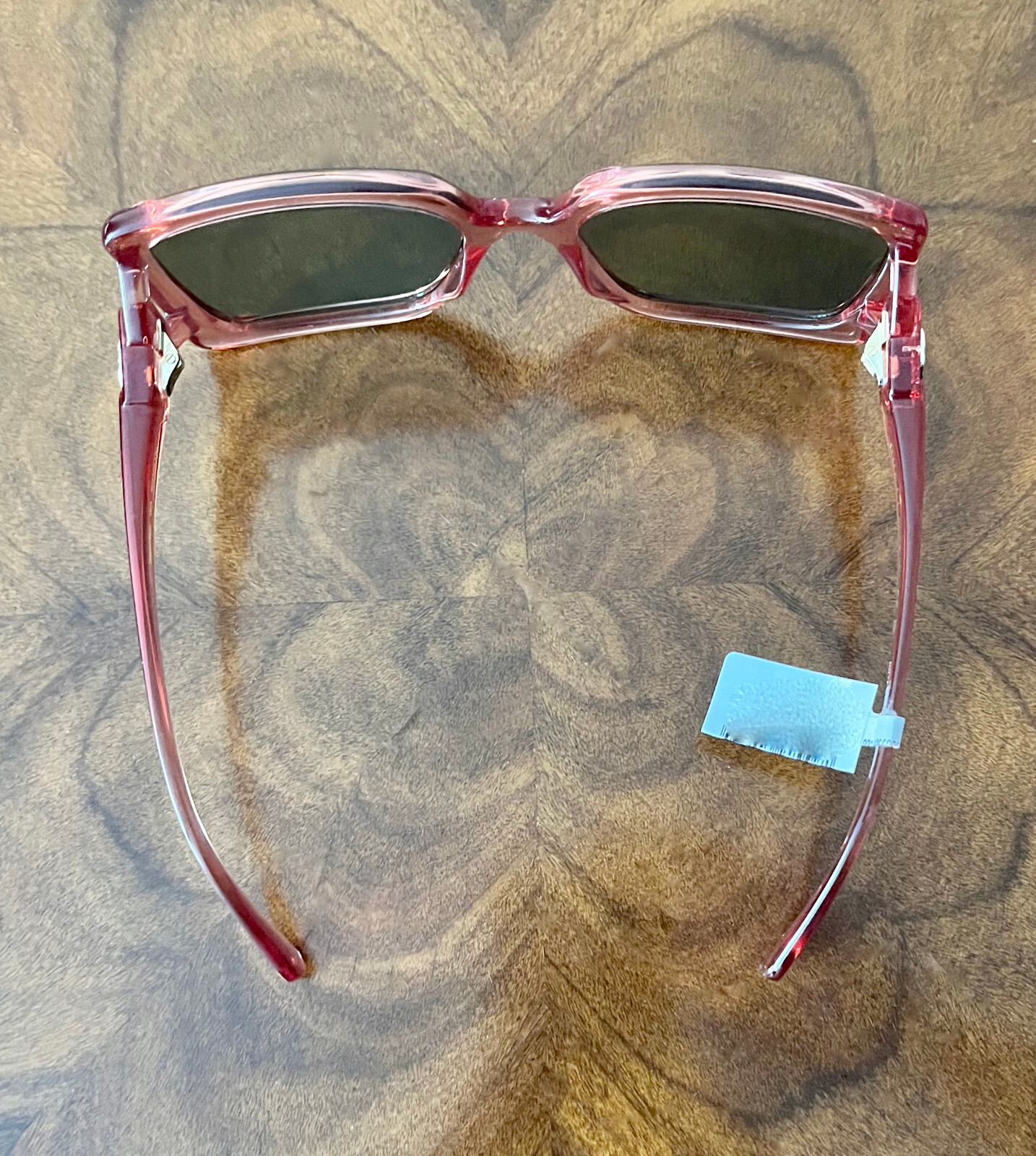 GUCCI Oversized 60mm Square Light-Injected PINK Frame Green Lens Sunglasses $450