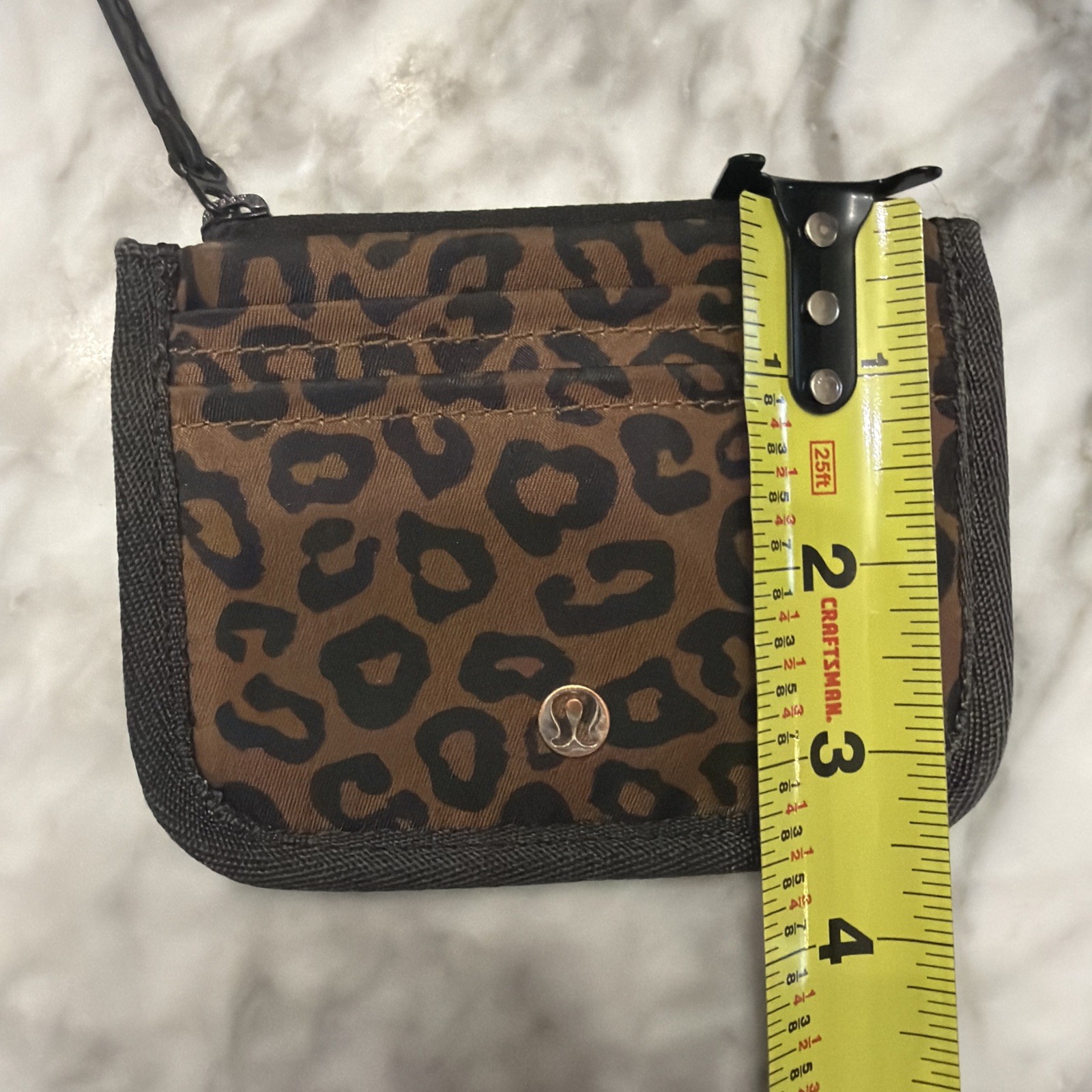 LULULEMON CARD CASE~LEOPARDO MINI DESERT KHAKI Zip Top
