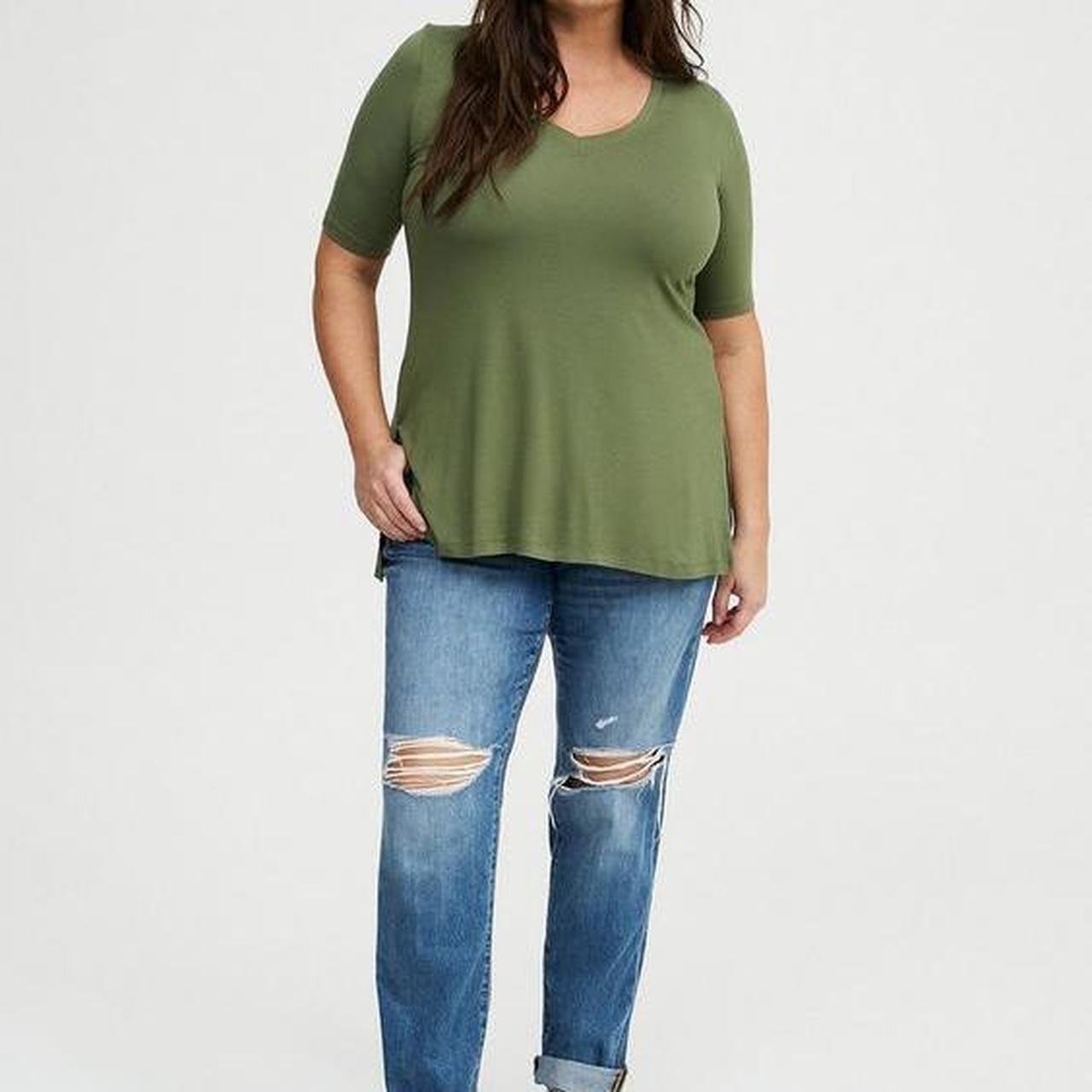 Torrid Green plus size side slit top NWT size 1
