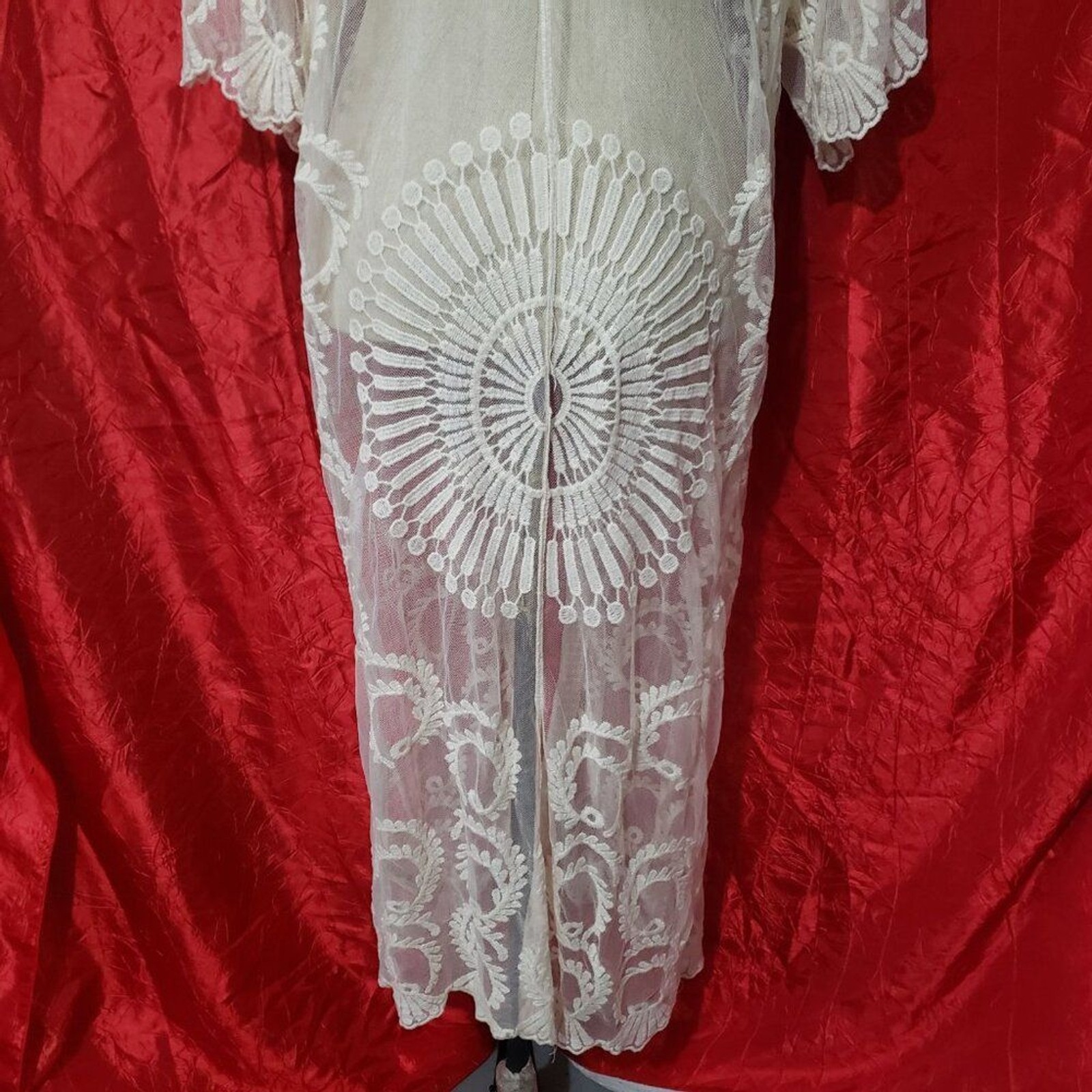 New Anthropologie Do Everything in Love Ivory Long Lace Cardigan Duster Cover Up
