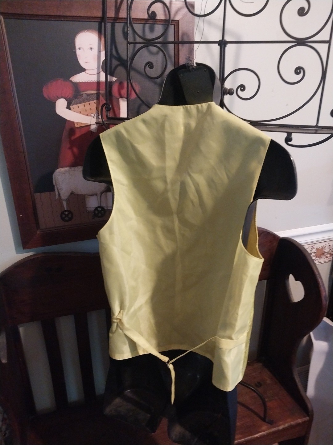 VESUVIO NAPOLI ITALY VEST ELECTRIC YELLOW PAISLEY PATTERN MEN’S SIZE S
