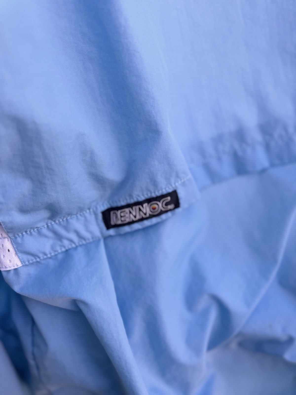 Rennoc Classic Windbreaker Jacket Mens Medium Light Blue Full Zip Style
