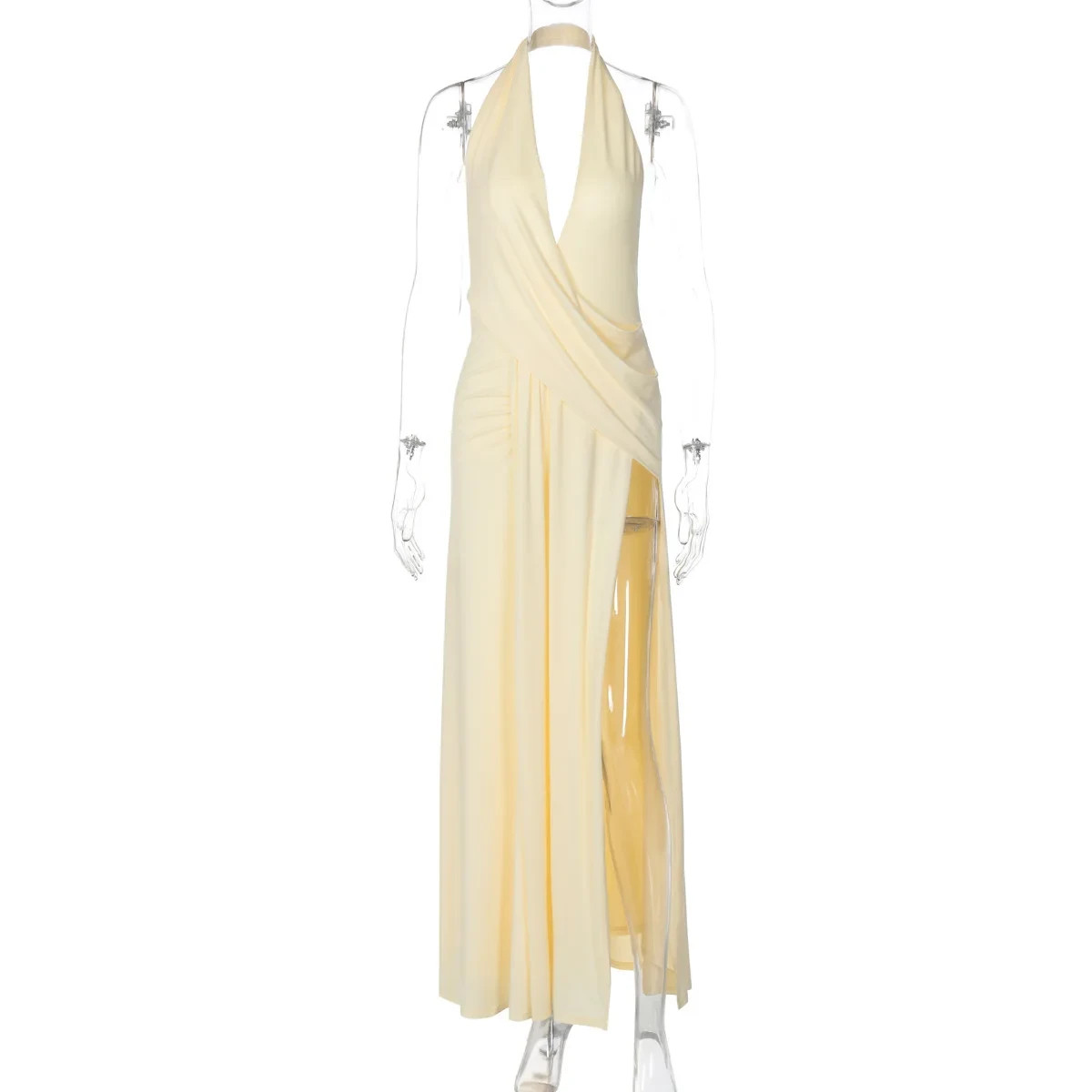 Women Deep V Neck Backless Mini Dress Sexy Summer Party Club Dress