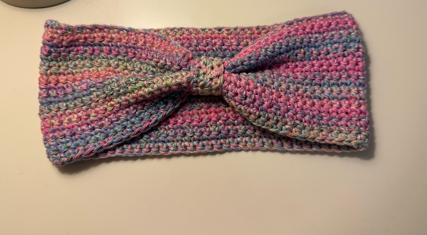 Handmade Pastel Rainbow Multi Crochet Headband/ Ear warmer