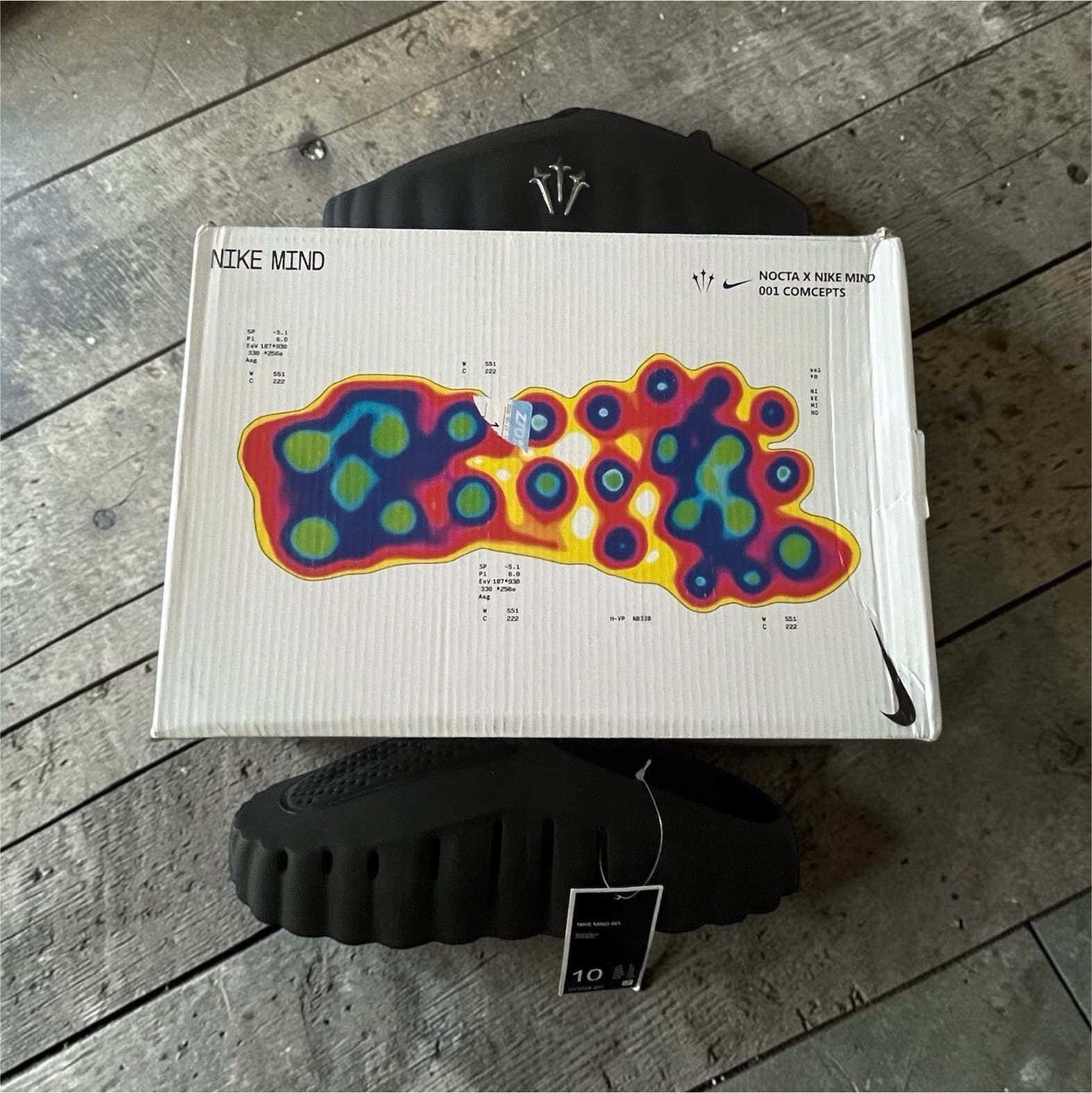 Nike Mind 001 “Iceman” Men’s Slide Sandals Black Synthetic Slip-On US 10 EU 44