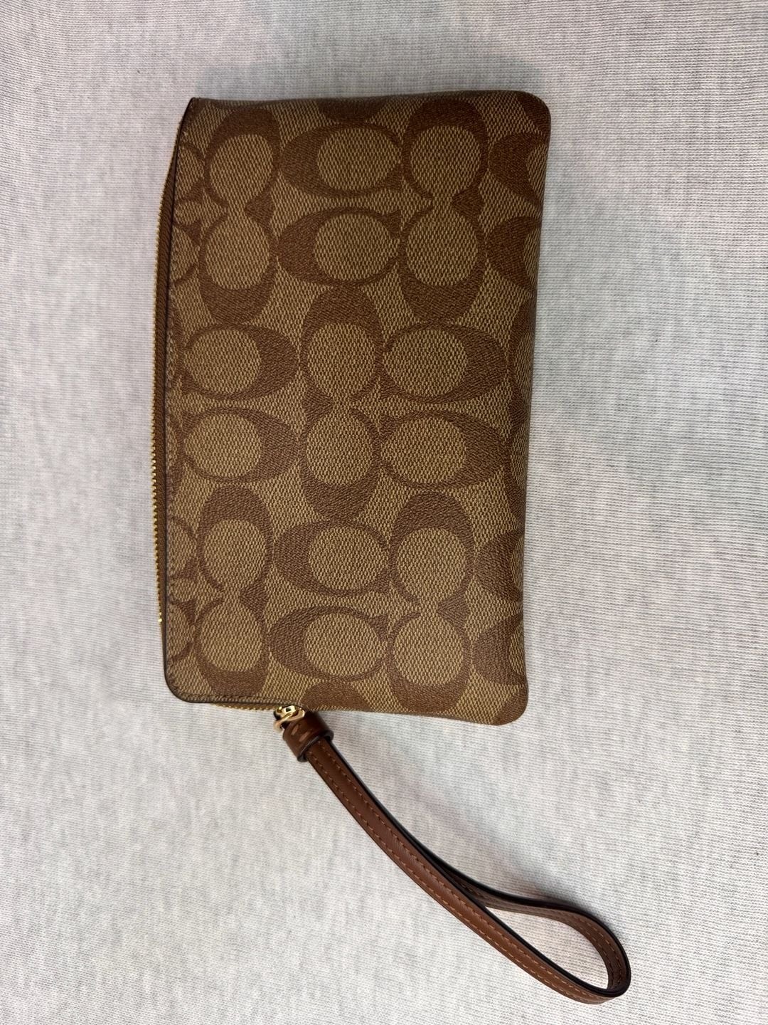 Coach Large Corner Zip Wristlet in Signature Coated Canvas