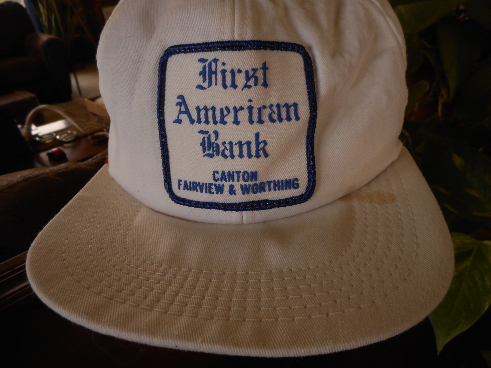 South Dakota Canton Fairview Worthing First American Bank Hat Vintage Snapback
