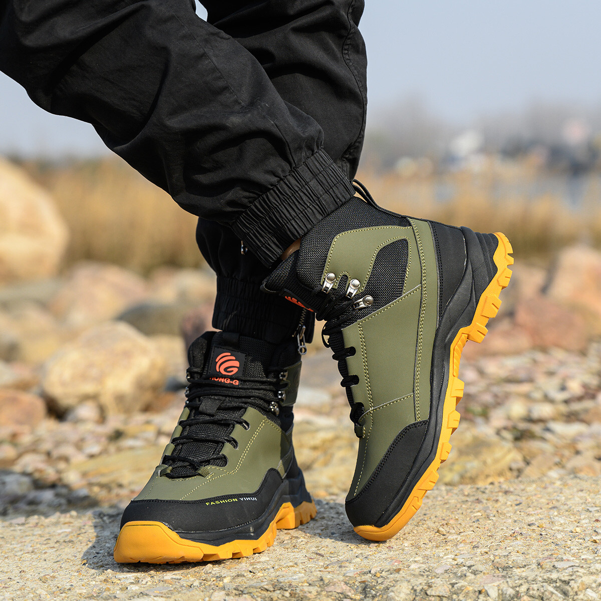 Mens Indestructible Work Boots Steel Toe Safety Shoes Waterproof Non Slip Boots