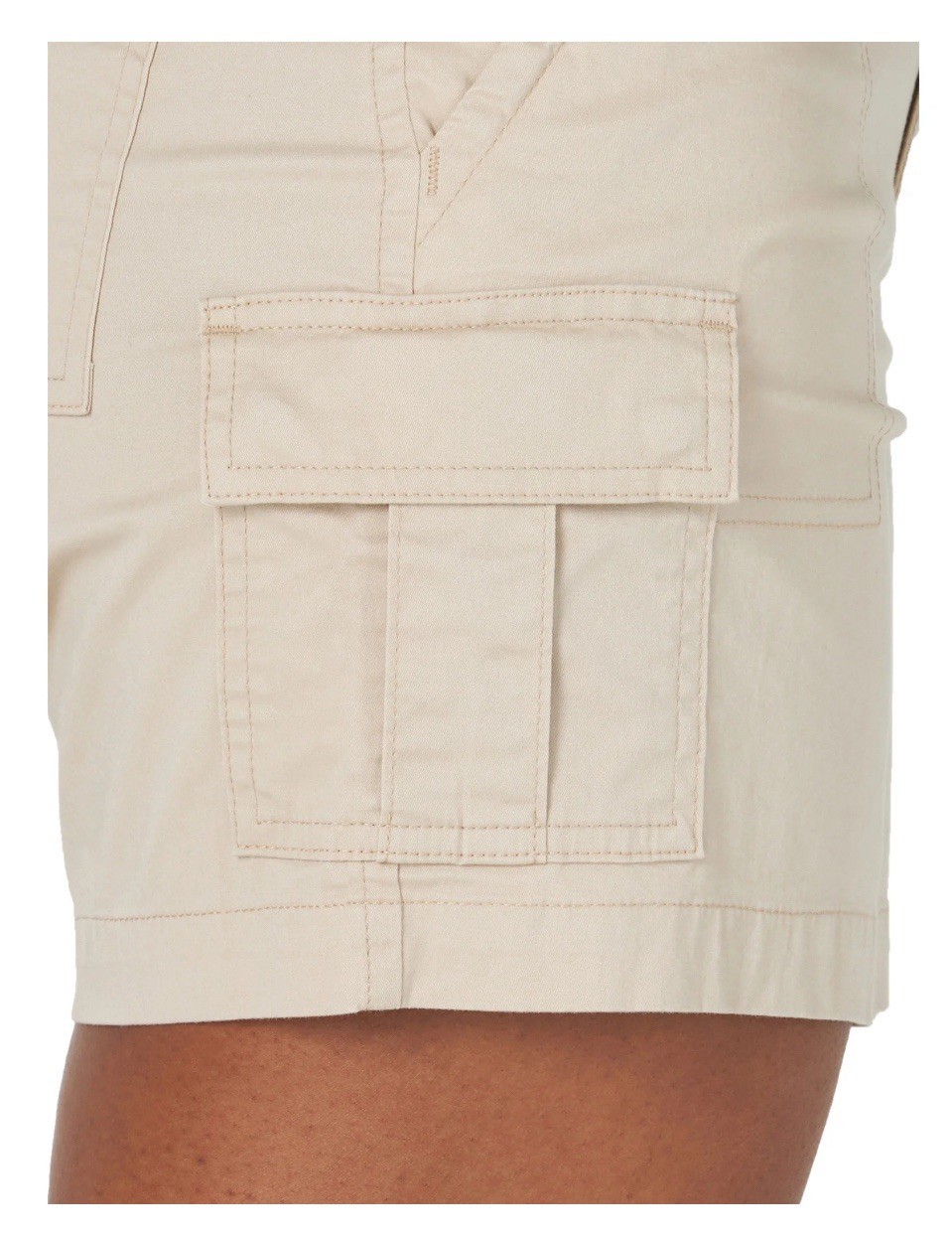 LEE Women’s 5” Cargo Shorts 18 M Regular Fit Midrise Comfort Waistband Tan
