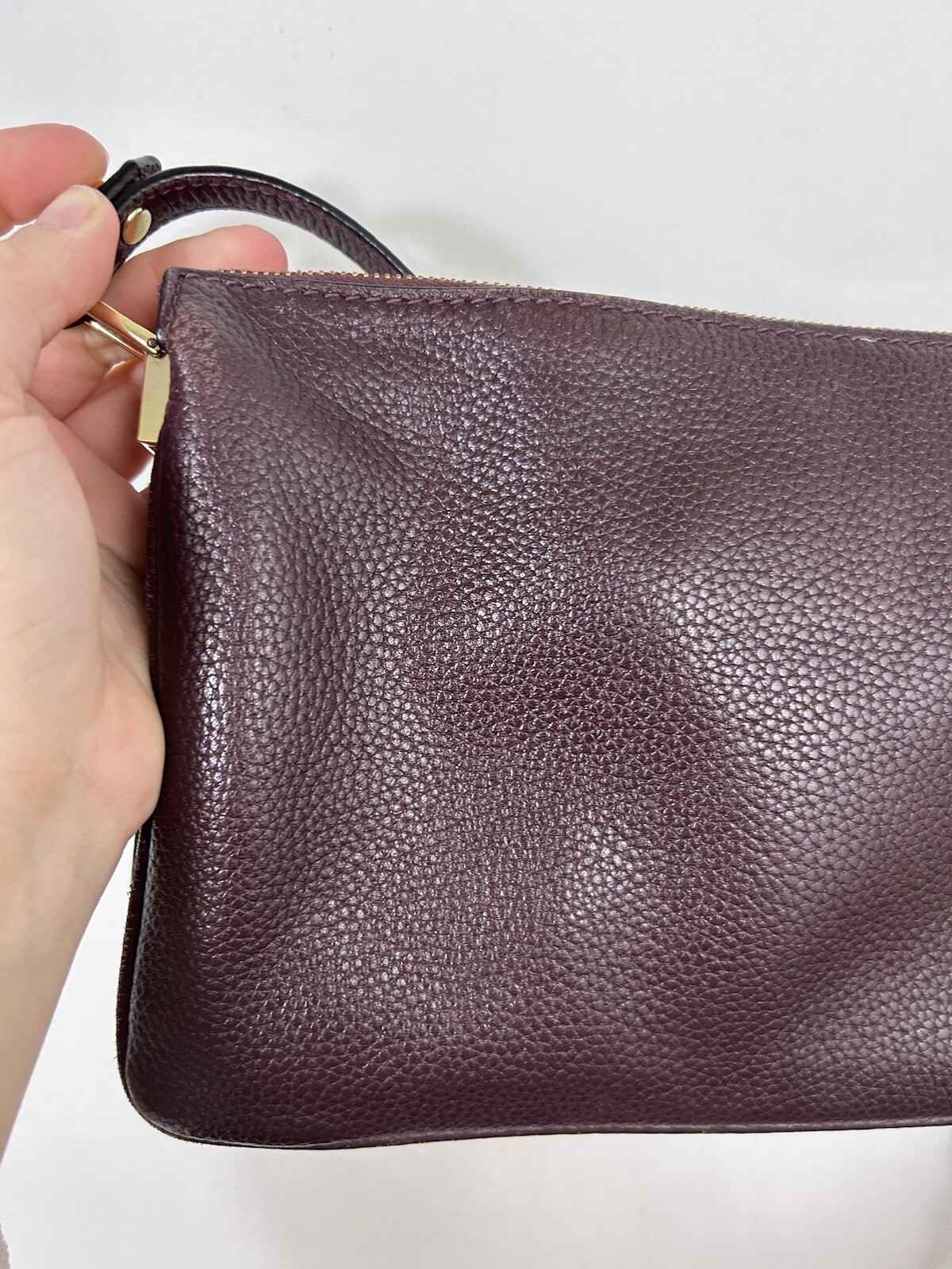Kate Spade Burgundy Wine Small Crossbody Purse Handbag 10x7x3 Flaw Repair Needs