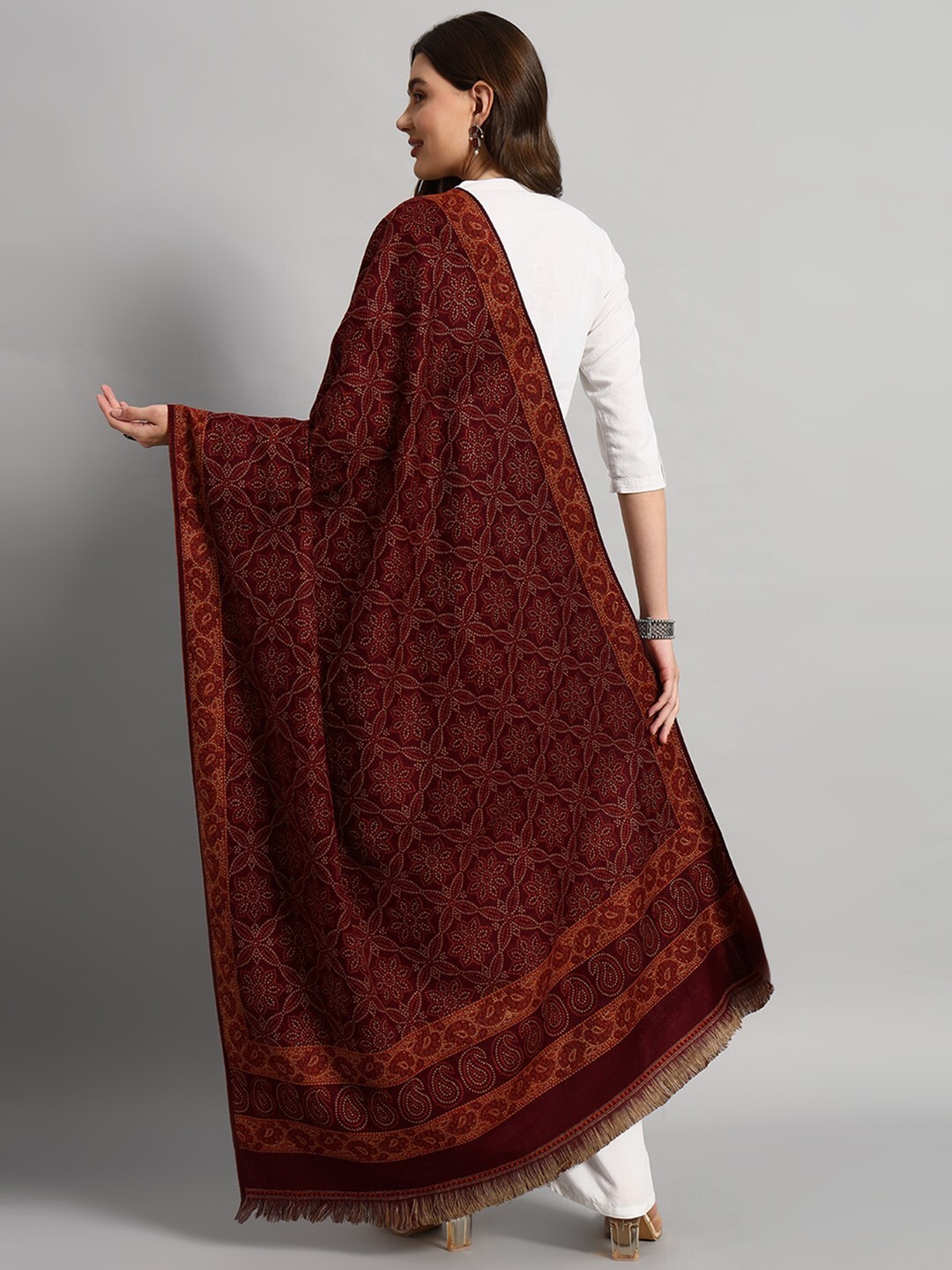 Oversized Blanket Cashmere Large Scarf Shawl Wrap Oversize Wool Throw Indian 80″
